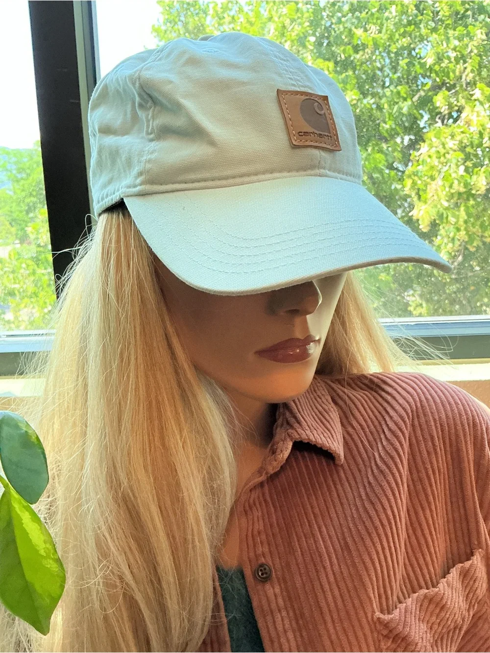 Carhartt Women’s Pale Blue Leather Patch Cap